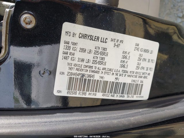 Продаж на аукціоні авто 2008 Dodge Grand Caravan Sxt, vin: 2D8HN54P98R130645, номер лоту: 44877560