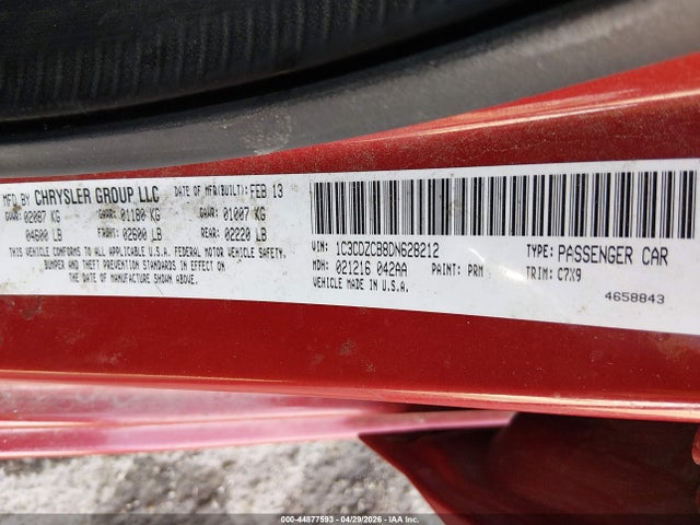 2013 Dodge Avenger Sxt მანქანა იყიდება აუქციონზე, vin: 1C3CDZCB8DN628212, აუქციონის ნომერი: 44877593