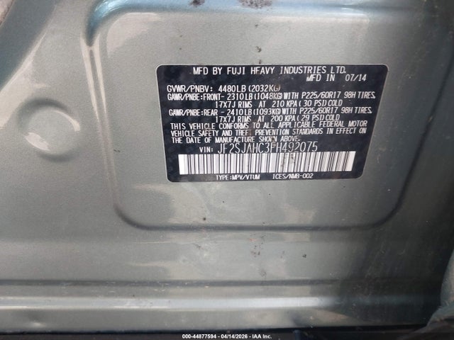 Auction sale of the 2015 Subaru Forester 2.5i Limited, vin: JF2SJAHC3FH492075, lot number: 44877594