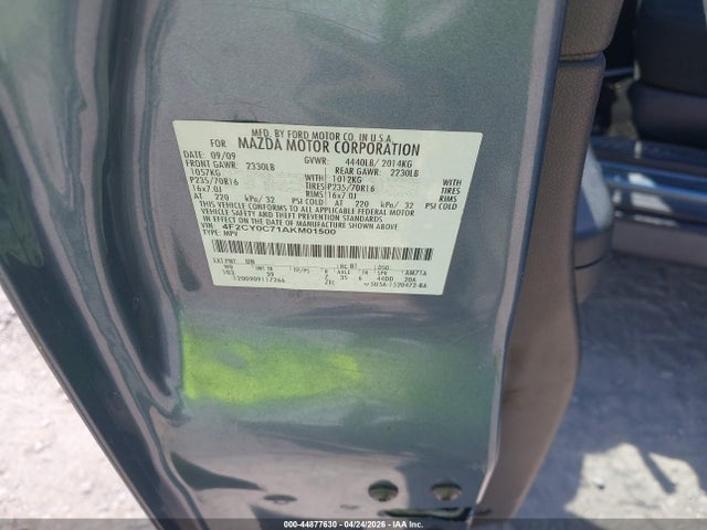 Продажа на аукционе авто 2010 Mazda Tribute I Sport, vin: 4F2CY0C71AKM01500, номер лота: 44877630