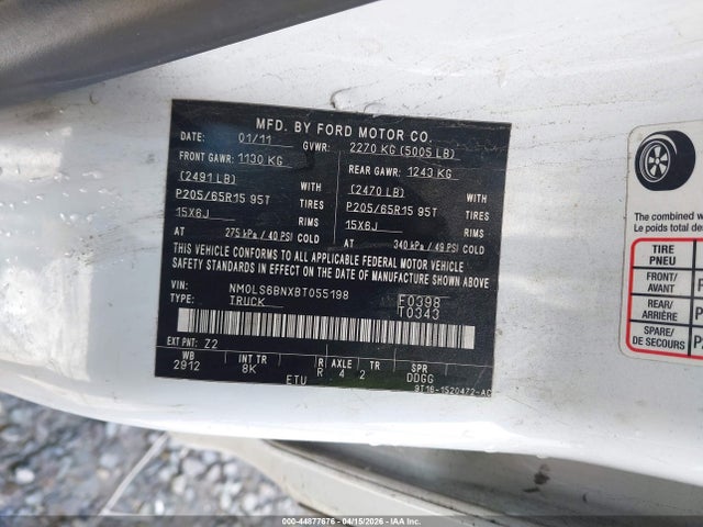 Продажа на аукционе авто 2011 Ford Transit Connect Xlt, vin: NM0LS6BNXBT055198, номер лота: 44877676