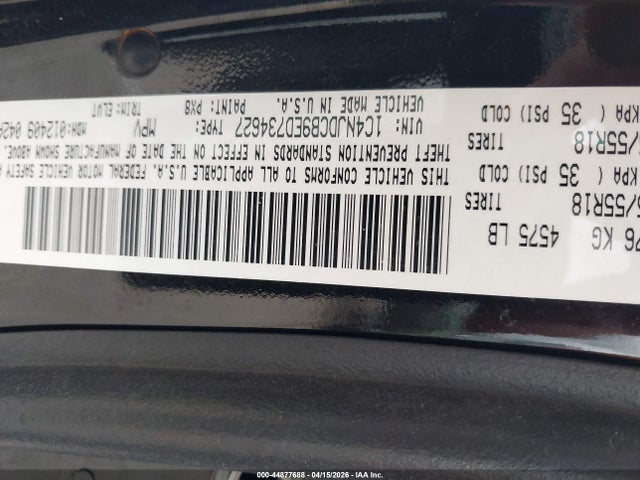 44877688 :رقم المزاد ، 1C4NJDCB9ED734627 vin ، 2014 Jeep Compass Limited مزاد بيع