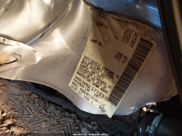 1N4AL3AP8GC171893 Nissan Altima 2.5 Sv