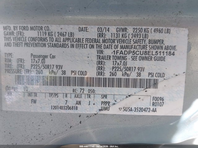 Ford C-max Energi Sel 2014 1FADP5CU8EL511184 Image 9
