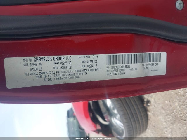 2010 Dodge Charger Sxt მანქანა იყიდება აუქციონზე, vin: 2B3CA3CV3AH196193, აუქციონის ნომერი: 44877752