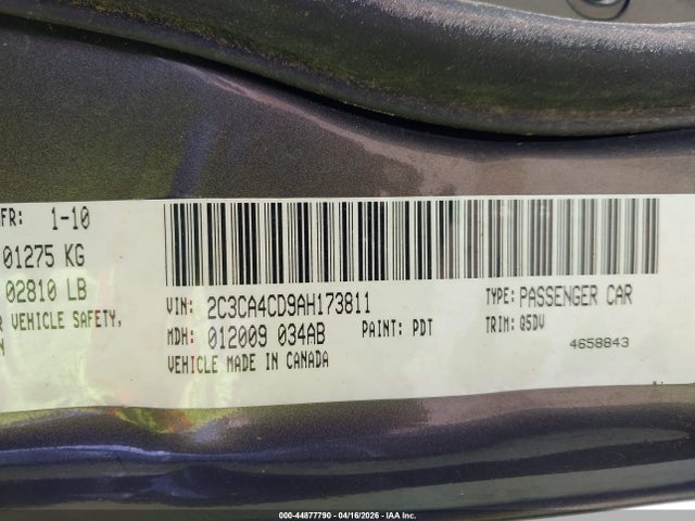 Продажа на аукционе авто 2010 Chrysler 300 Touring, vin: 2C3CA4CD9AH173811, номер лота: 44877790