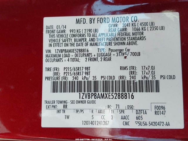 Ford Mustang V6 2014 1ZVBP8AMXE5288816 Image 9