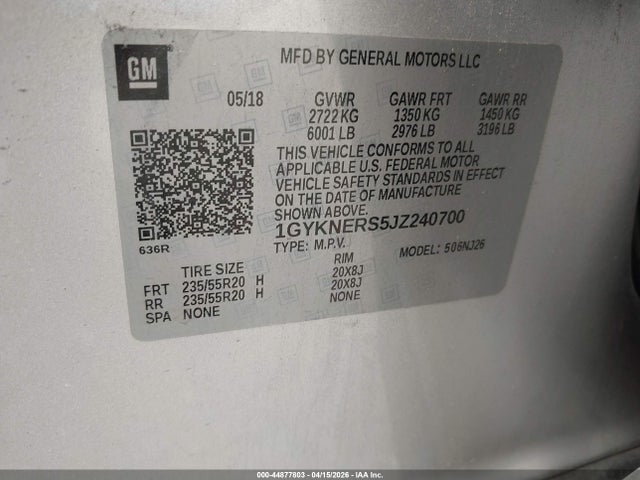 Продажа на аукционе авто 2018 Cadillac Xt5 Premium Luxury, vin: 1GYKNERS5JZ240700, номер лота: 44877803