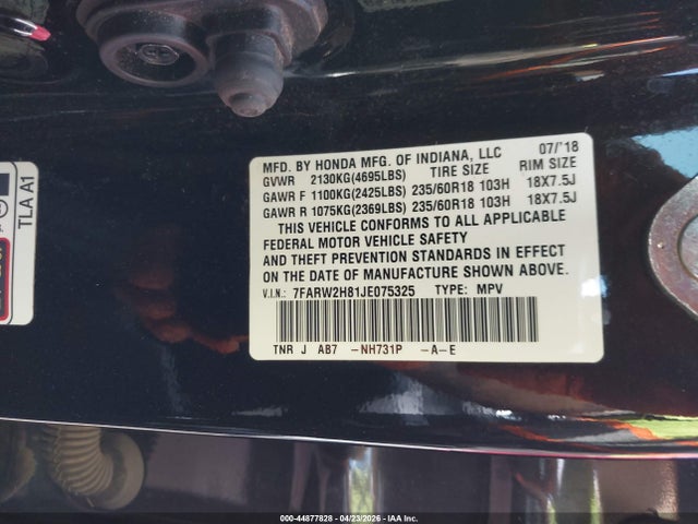 Aukcja sprzedaży 2018 Honda Cr-v Ex-l/ex-l Navi, vin: 7FARW2H81JE075325, numer aukcji: 44877828