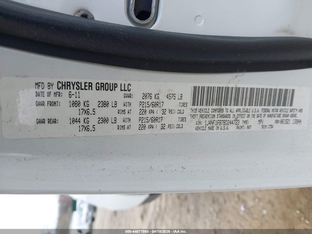 Продажа на аукционе авто 2011 Jeep Compass, vin: 1J4NF1FB7BD244723, номер лота: 44877865