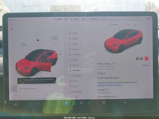 5YJYGAEE6MF284427 Tesla Model Y Long Range Dual Motor All-wheel Drive