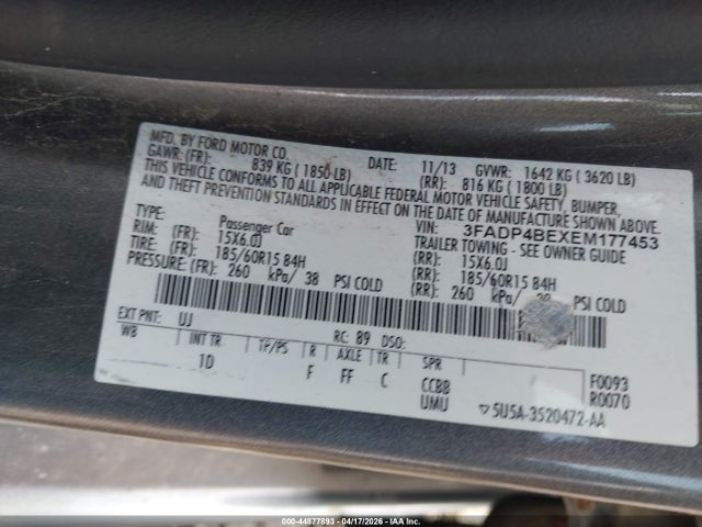 Ford FIESTA SE 2014 3FADP4BEXEM177453 Image 9