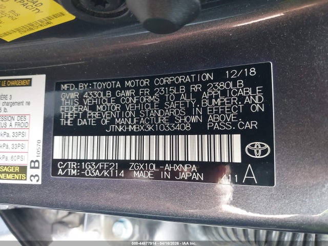 JTNKHMBX3K1033408 Toyota C-HR