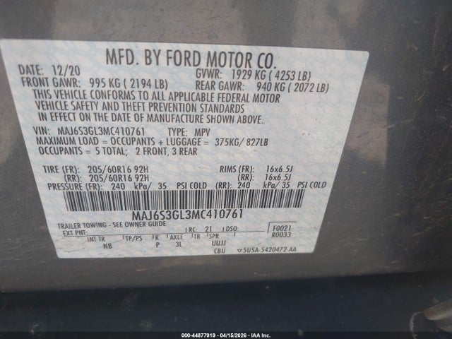 Ford Ecosport Se 2021 MAJ6S3GL3MC410761 Image 9