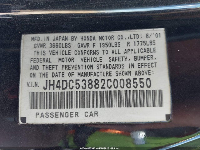 2002 ACURA RSX JH4DC53882C008550 Photo 8