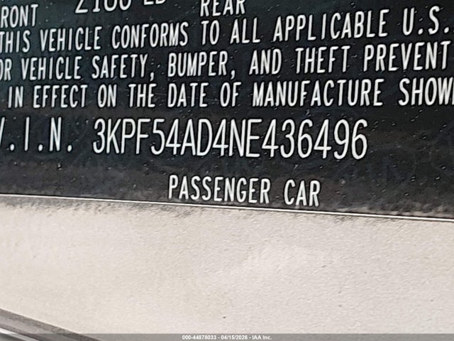 3KPF54AD4NE436496 KIA Forte Gt-line