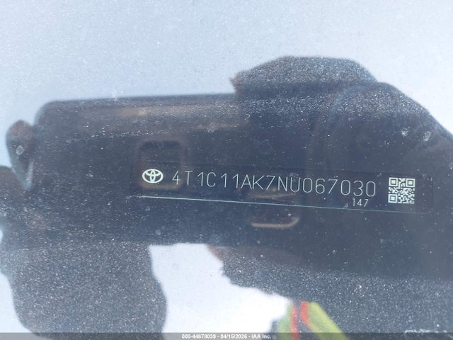 Продаж на аукціоні авто 2022 Toyota Camry Le, vin: 4T1C11AK7NU067030, номер лоту: 44878039