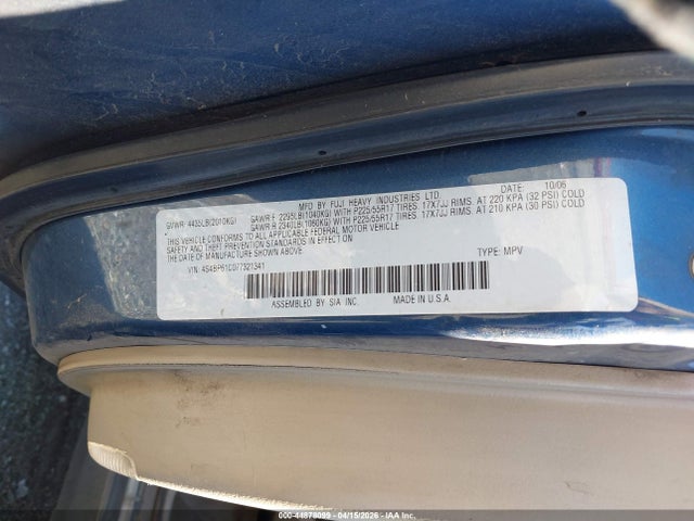 Продаж на аукціоні авто 2007 Subaru Outback 2.5i, vin: 4S4BP61C077321341, номер лоту: 44878099