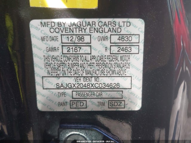 1999 JAGUAR XK8 SAJGX2048XC034626 Photo 8