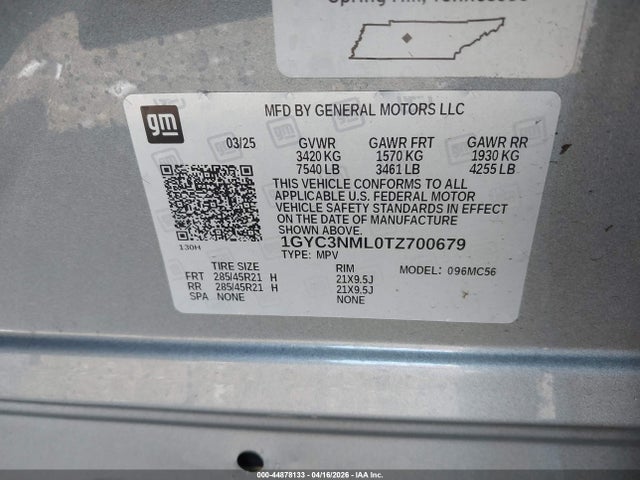 1GYC3NML0TZ700679 Cadillac Vistiq Sport