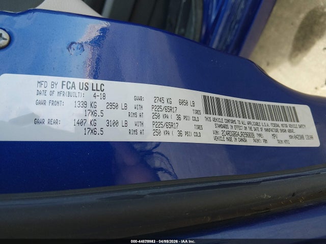 2C4RDGBG4JR296839 Dodge Grand Caravan Se