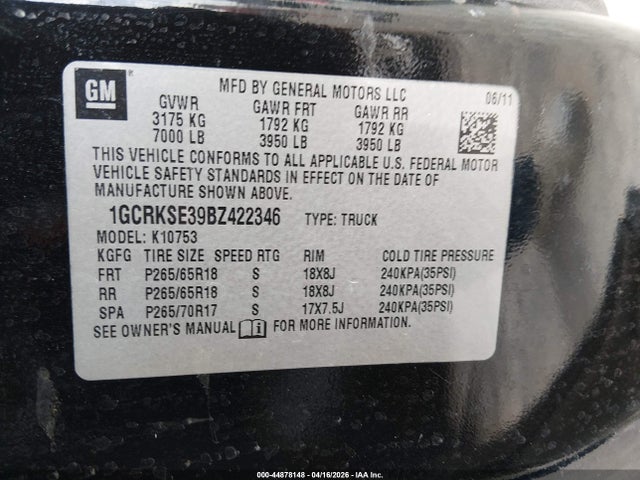 Продаж на аукціоні авто 2011 Chevrolet Silverado 1500 Lt, vin: 1GCRKSE39BZ422346, номер лоту: 44878148