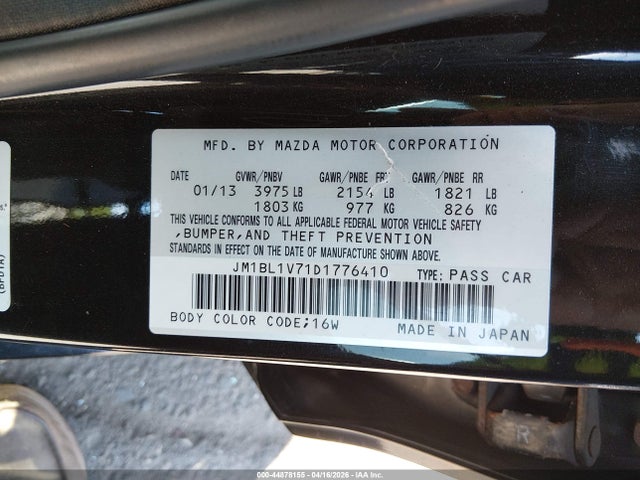 Aukcja sprzedaży 2013 Mazda Mazda3 I Touring, vin: JM1BL1V71D1776410, numer aukcji: 44878155
