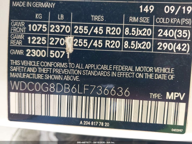 Mercedes-Benz GLC 300 2020 WDC0G8DB6LF736636 Image 9