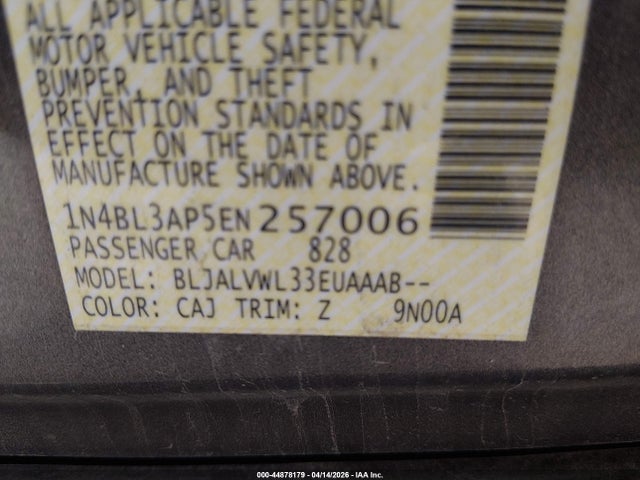 1N4BL3AP5EN257006 Nissan Altima 3.5 S/3.5 Sl/3.5 Sv