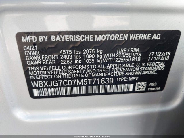 WBXJG7C07M5T71639 BMW X1 Sdrive28i