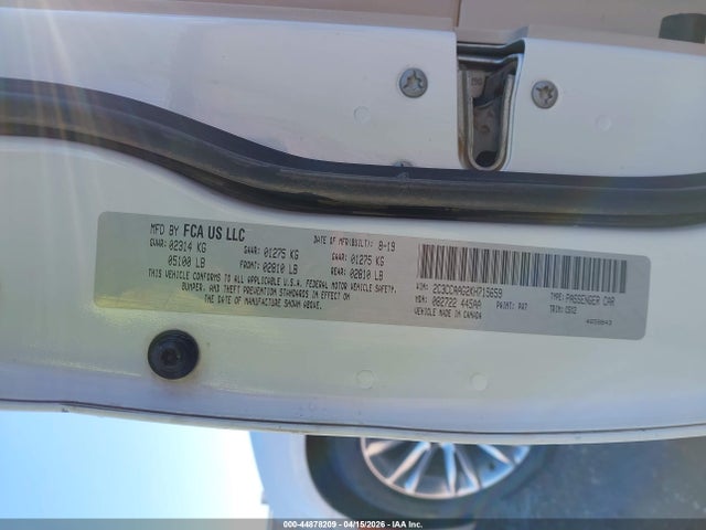Aukcja sprzedaży 2019 Chrysler 300 Touring, vin: 2C3CCAAG2KH715659, numer aukcji: 44878209