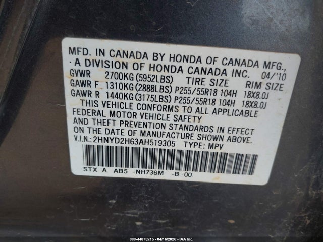 2010 ACURA MDX 2HNYD2H63AH519305 Photo 8