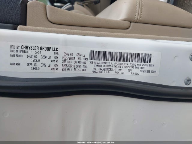 44878256 :رقم المزاد ، 1C4RJFBG3EC510141 vin ، 2014 Jeep Grand Cherokee Limited مزاد بيع