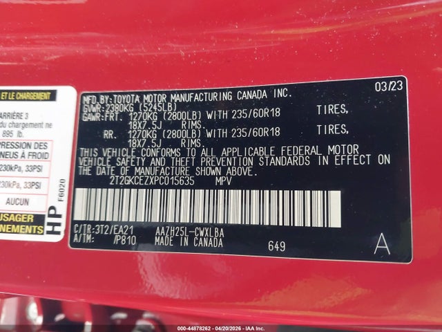 Продаж на аукціоні авто 2023 Lexus Nx 350h Premium, vin: 2T2GKCEZXPC015635, номер лоту: 44878262