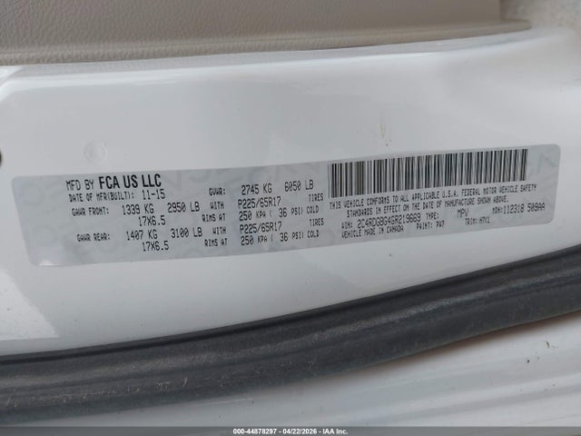 Продаж на аукціоні авто 2016 Dodge Grand Caravan Se, vin: 2C4RDGBG4GR219669, номер лоту: 44878297