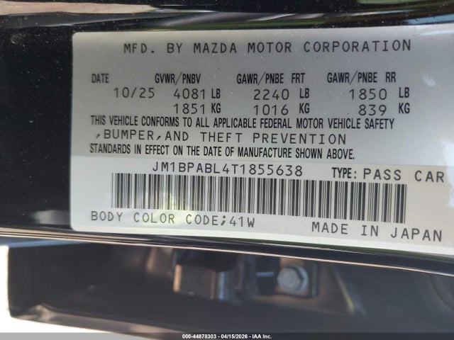 JM1BPABL4T1855638 Mazda Mazda3 2.5 S Select Sport