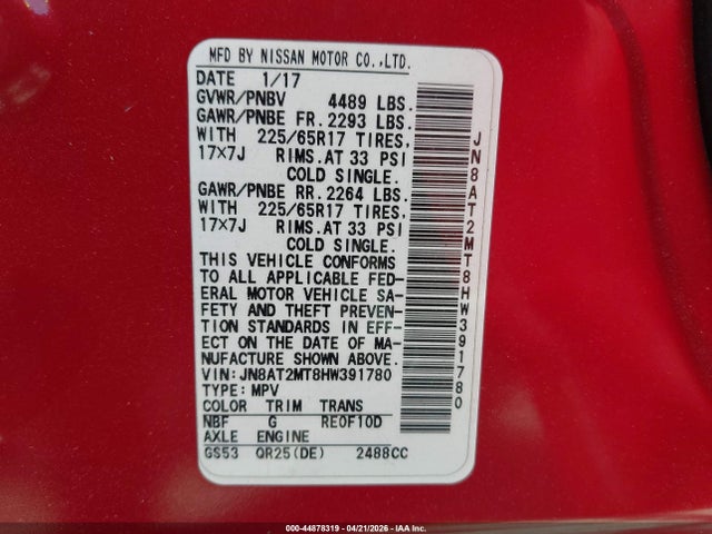 Nissan ROGUE S 2017 JN8AT2MT8HW391780 Image 9