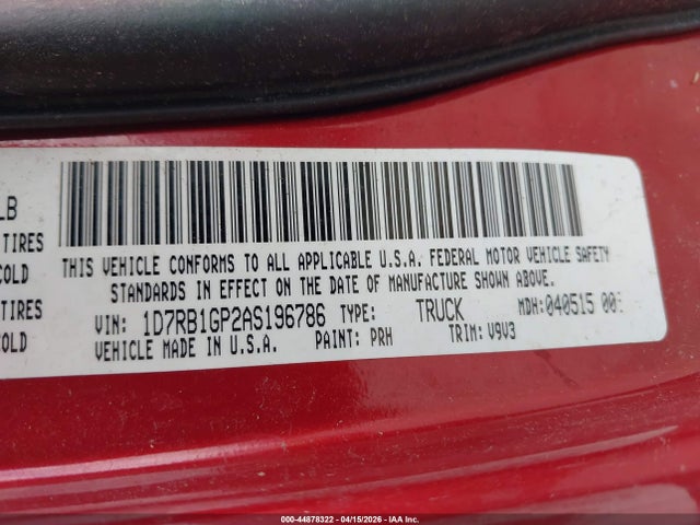 2010 DODGE RAM 1500 1D7RB1GP2AS196786 Photo 8