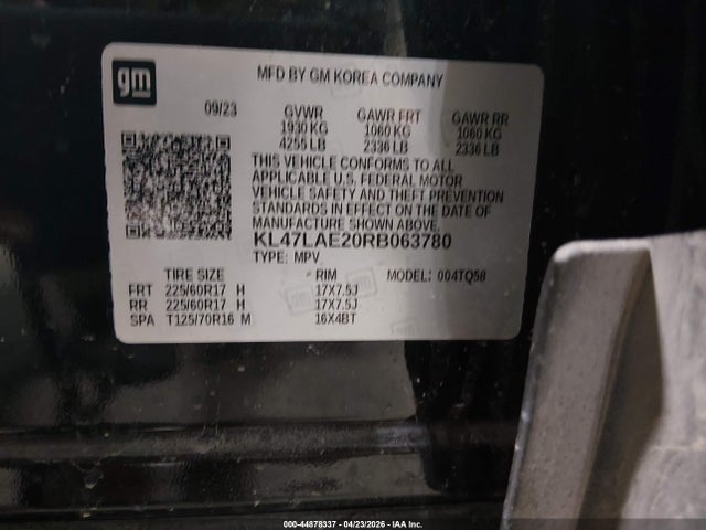 2024 Buick Envista Preferred Fwd მანქანა იყიდება აუქციონზე, vin: KL47LAE20RB063780, აუქციონის ნომერი: 44878337