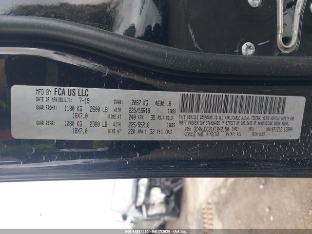 Продажа на аукционе авто 2019 Jeep Compass Limited 4x4, vin: 3C4NJDCB1KT842150, номер лота: 44878353