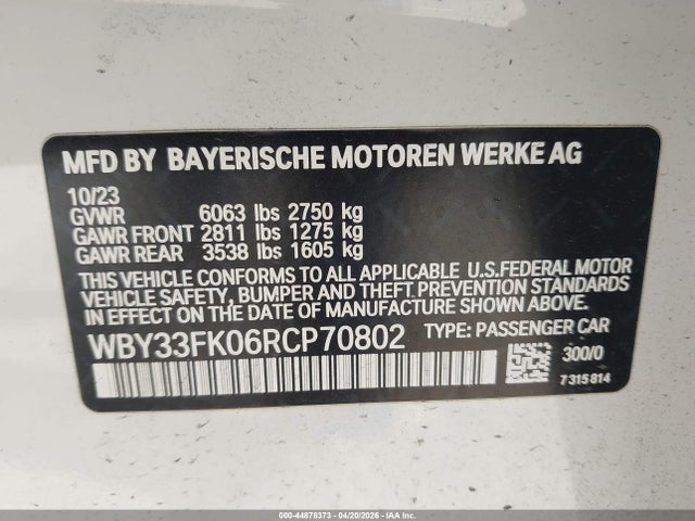 BMW I5 Edrive40 2024 WBY33FK06RCP70802 Image 9