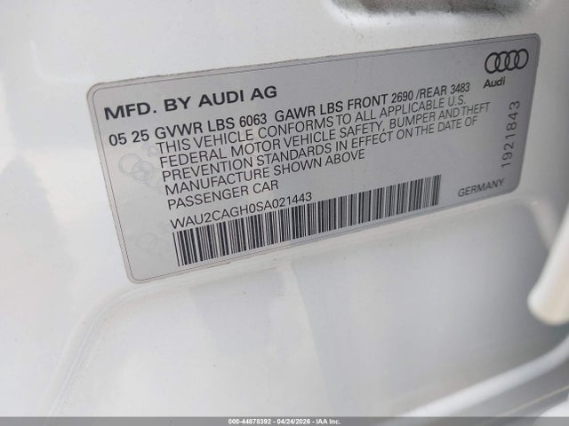 WAU2CAGH0SA021443 Audi A6 E-tron Premium Plus