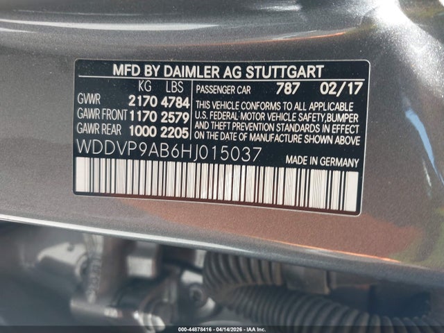 WDDVP9AB6HJ015037 Mercedes-Benz B 250e