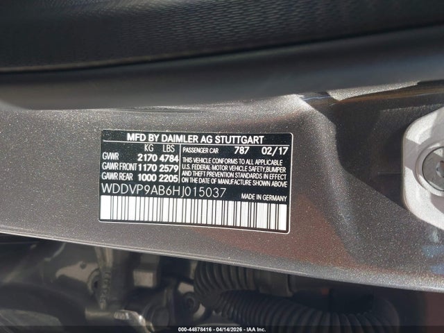 WDDVP9AB6HJ015037 Mercedes-Benz B 250e