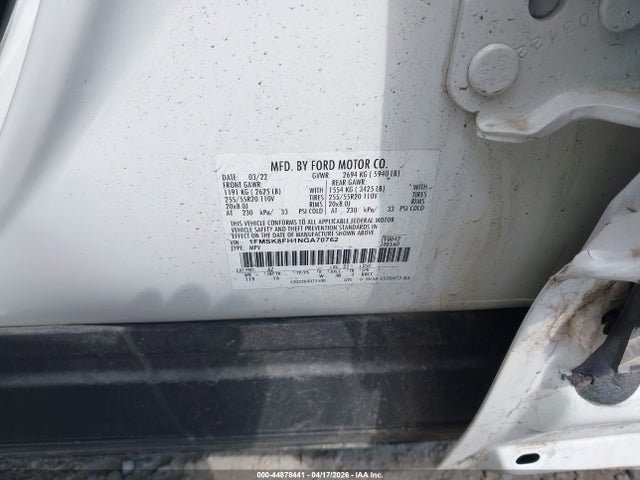 Aukcja sprzedaży 2022 Ford Explorer Limited, vin: 1FMSK8FH1NGA70762, numer aukcji: 44878441