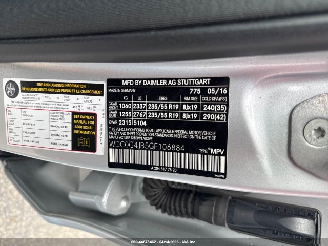 2016 MERCEDES-BENZ GLC 300 WDC0G4JB5GF106884 Photo 8