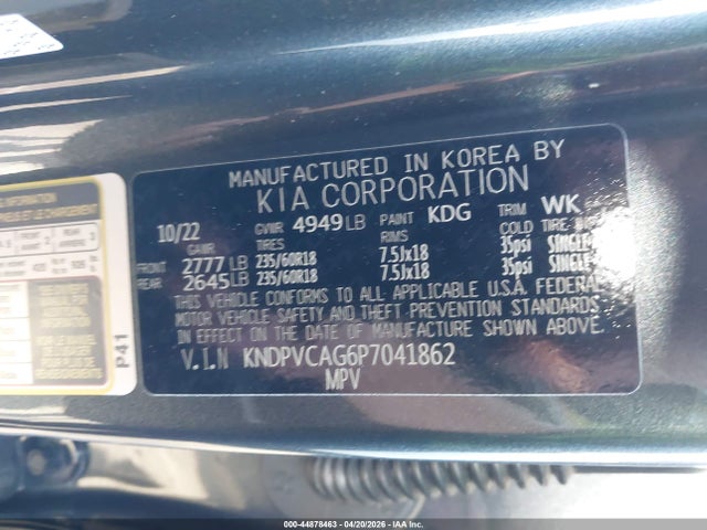 KNDPVCAG6P7041862 KIA Sportage Hybrid Ex