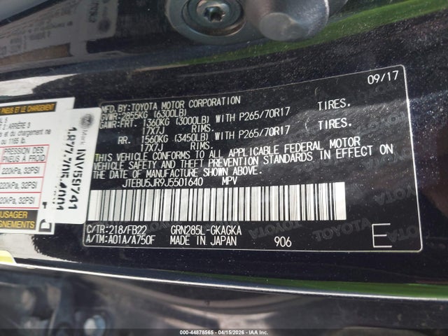 JTEBU5JR9J5501640 Toyota 4RUNNER SR5