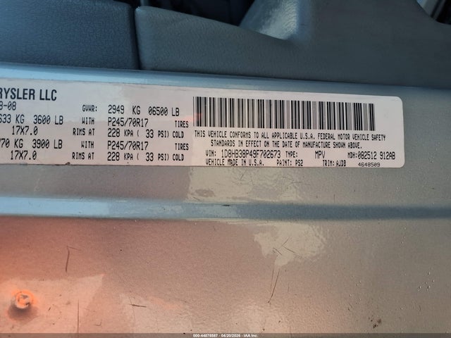 Продаж на аукціоні авто 2009 Dodge Durango Se, vin: 1D8HB38P49F702673, номер лоту: 44878587