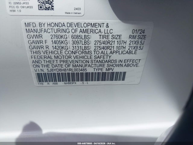 Acura Mdx Type S Advance Package 2024 5J8YD8H81RL003485 Image 9